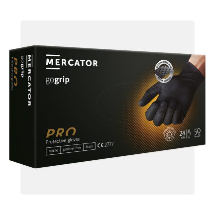   Púdermentes fekete gyémánt felületű nitril kesztyű 50db