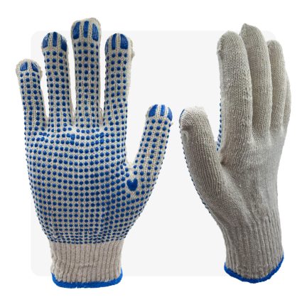   Pöttyözött KÉK tenyerű kötött cérna munkavédelmi kesztyű