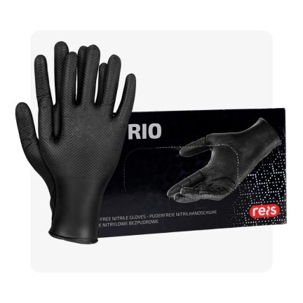   RNITRIO púdermentes gyémánt felületű fekete nitril kesztyű 50 db