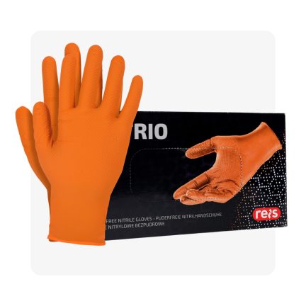   RNITRIO púdermentes gyémánt felületű narancs nitril kesztyű 50 db