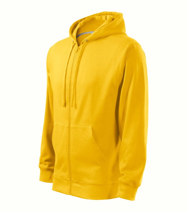 MALFINI TRENDY ZIPPER cipzáras, kapucnis pulóver SÁRGA