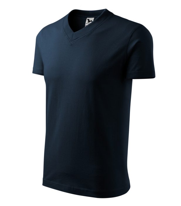 MALFINI V- NECK 100 % pamut V-nyakú póló TENGERÉSZKÉK