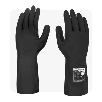 X-BLACKCHEM vegyszerálló latex gumikesztyű