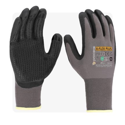 X FLEX PLUS nitril mártott pontozott munkavédelmi kesztyű