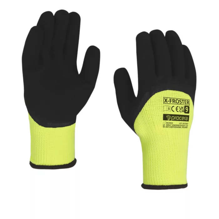 FROSTER latex mártott neon téli munkavédelmi kesztyű