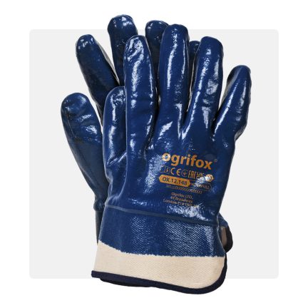 KÉK Nitril mártott pamut szerelőkesztyű 