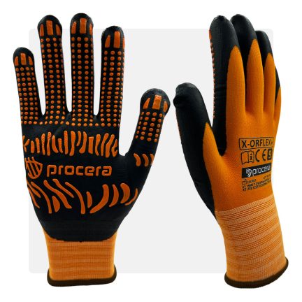   Mikrohabos nitril mártott képernyő érzékelő munkavédelmi kesztyű