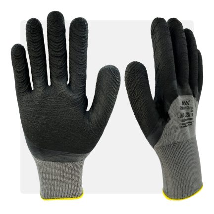 3/4 mártott szürke latex munkavédelmi kesztyű