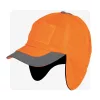 Téli narancs sapka fényvisszaverő elemmel és fülvédővel